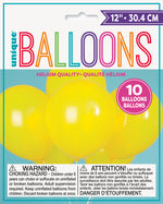 12" Latex Balloons, 10ct - Yellow - Image 2