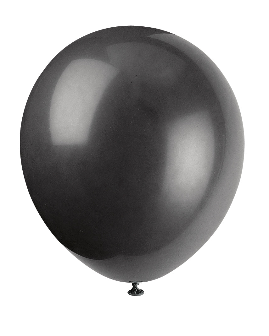12" Latex Balloons, 10ct - Jet Black