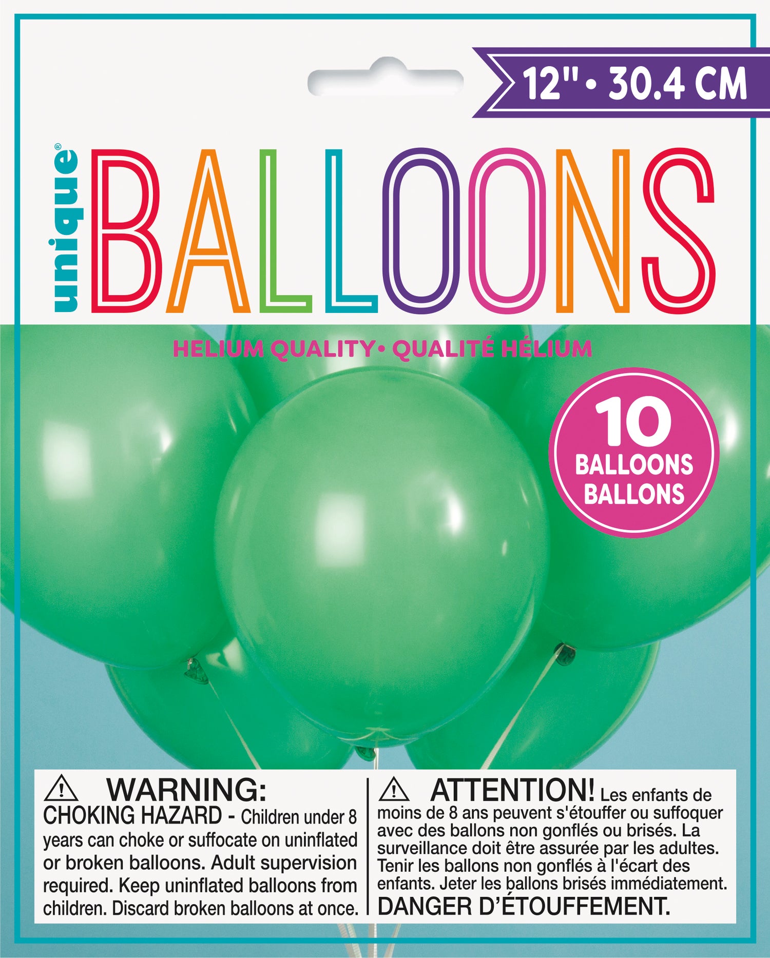 12" Latex Balloons, 10ct - Emerald Green - Image 2