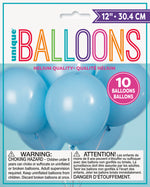 12" Latex Balloons, 10ct - Baby Blue - Image 2