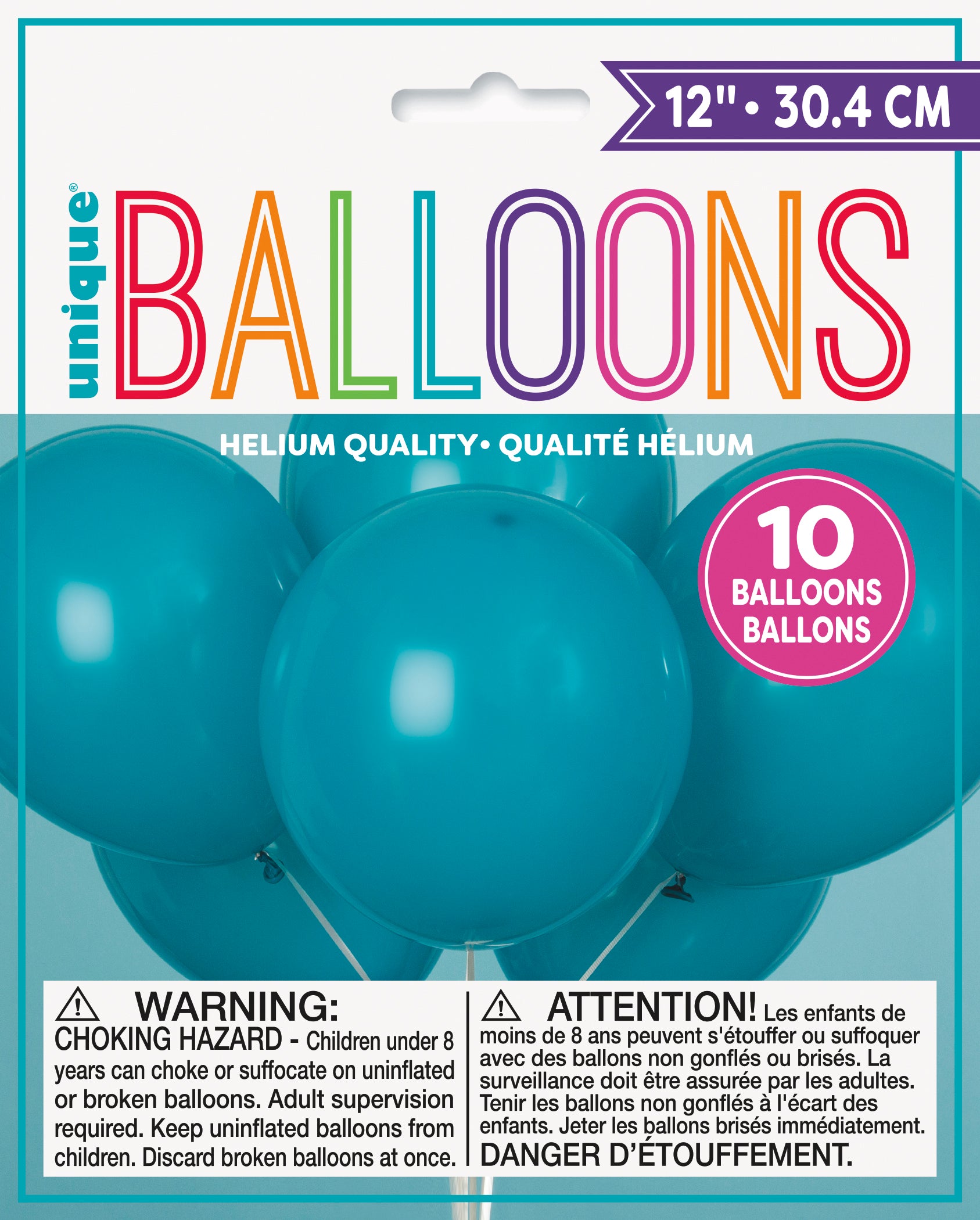 12" Latex Balloons, 10ct - Teal - Image 2