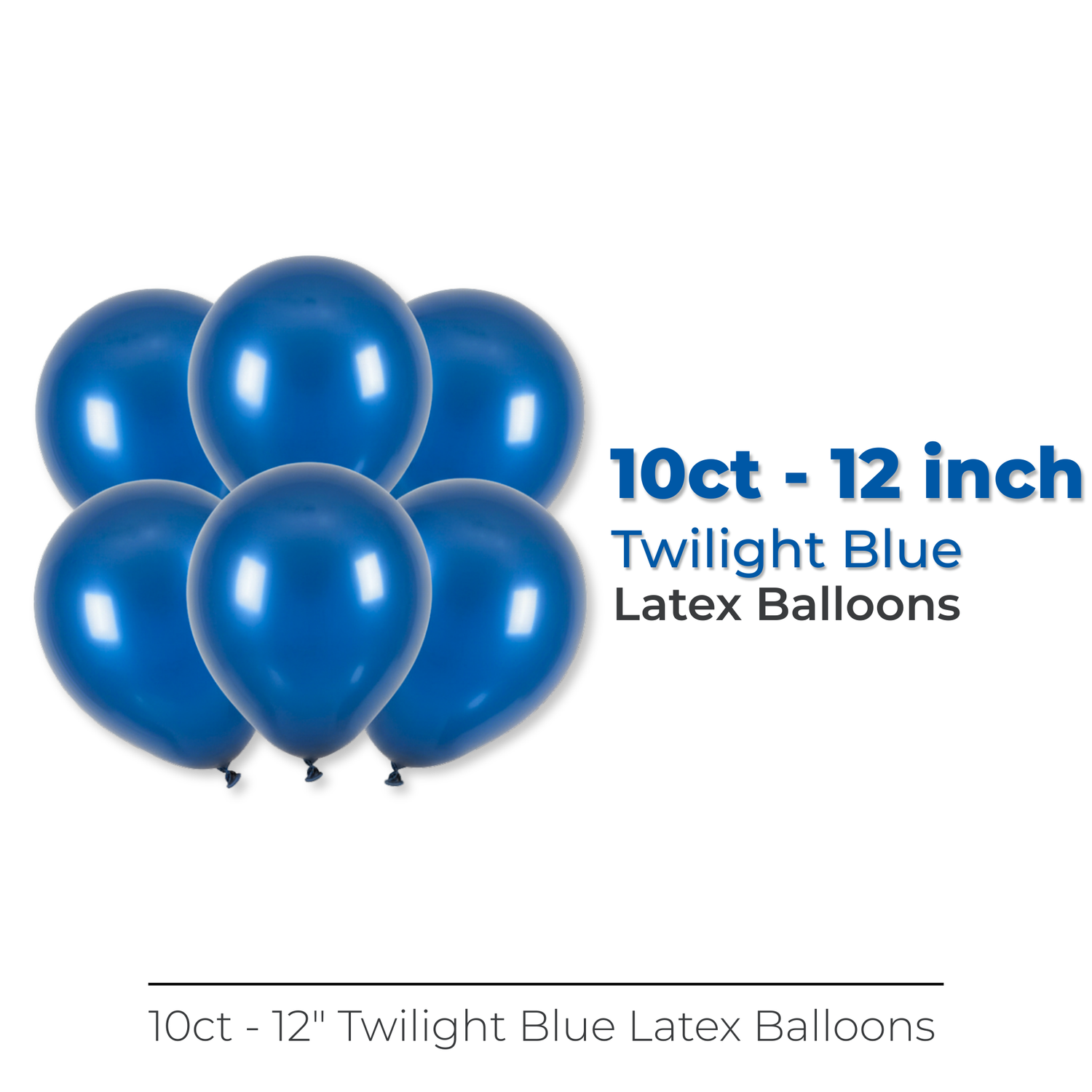 12" Latex Balloons, 10ct - Twilight Blue