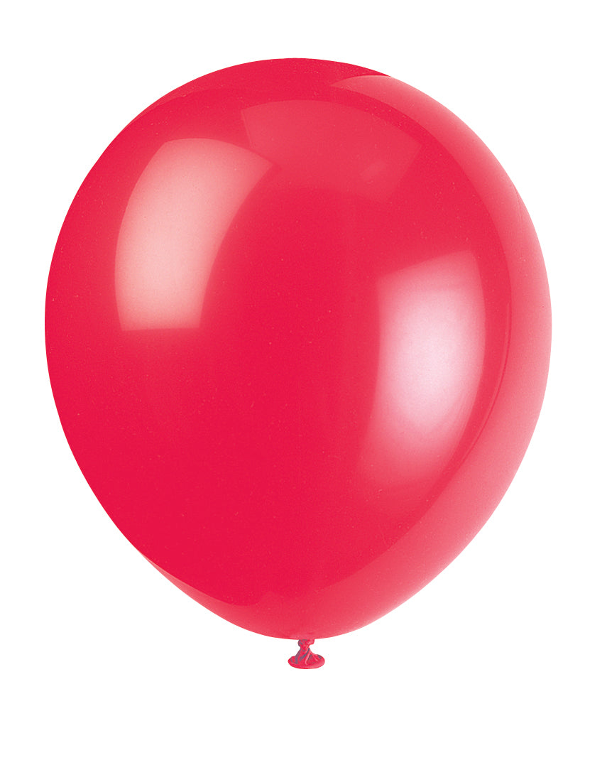 12" Latex Balloons, 10ct - Ruby Red