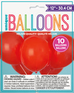 12" Latex Balloons, 10ct - Ruby Red - Image 2