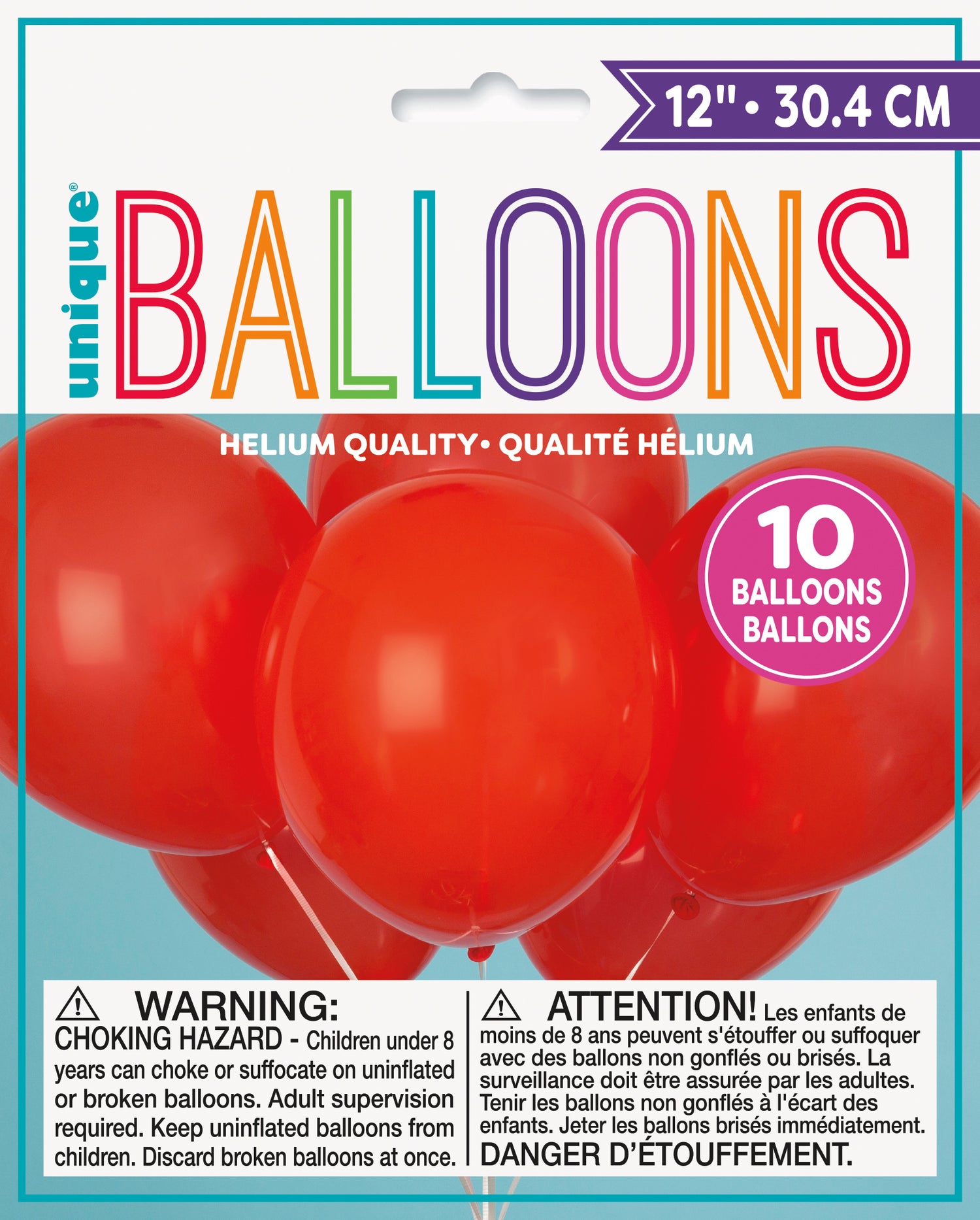 12" Latex Balloons, 10ct - Ruby Red - Image 2
