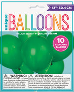 12" Latex Balloons, 10ct - Forest Green - Image 2