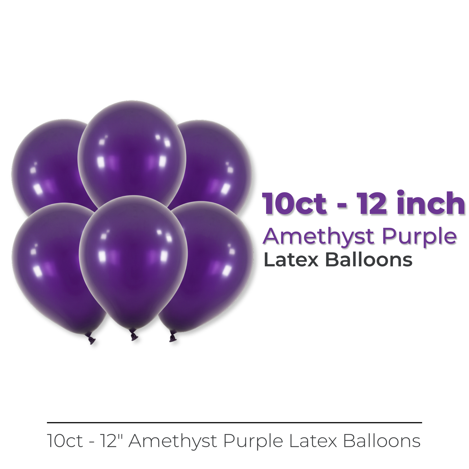 12" Latex Balloons, 10ct - Amethyst Purple