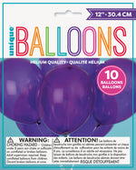 12" Latex Balloons, 10ct - Amethyst Purple - Image 2