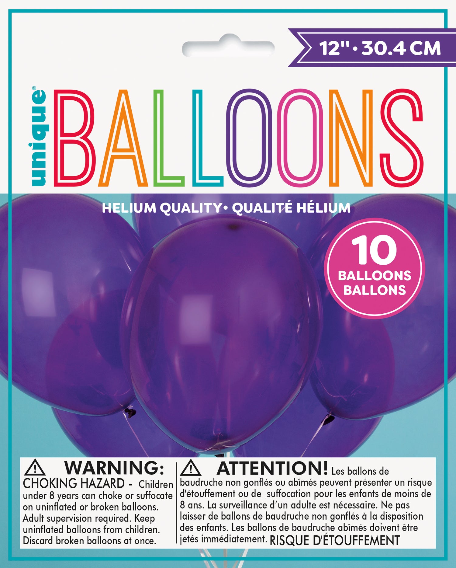 12" Latex Balloons, 10ct - Amethyst Purple - Image 2