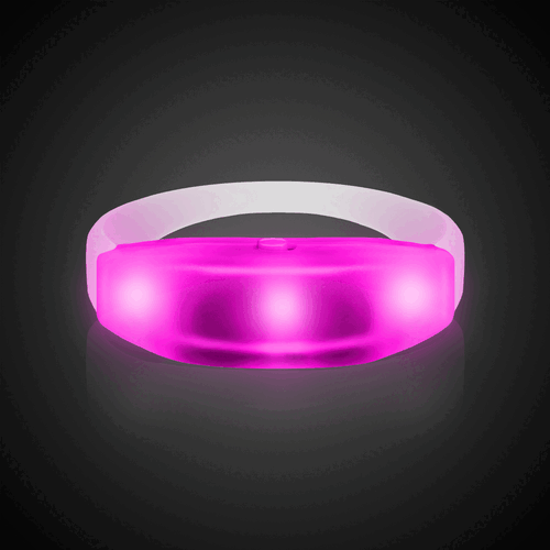 LED Sound-Activated Pink Stretchy Bracelet