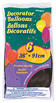 36" Latex Balloons, 6ct - Phantom Black - Image 2