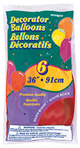 36" Latex Balloons, 6ct - Scarlet Red - Image 2