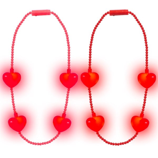 LED Jumbo Heart Bead Necklaces