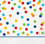 Rainbow Polka Dots Beverage Napkins, 16ct