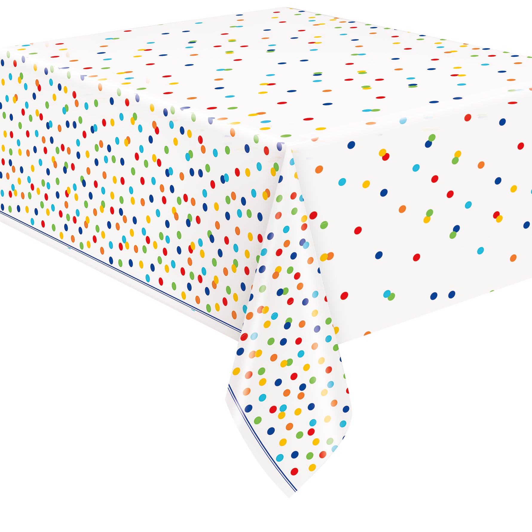 Rainbow Polka Dots Rectangular Plastic Table Cover, 54" x 84" - Image 3