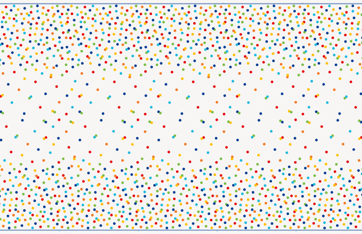 Rainbow Polka Dots Rectangular Plastic Table Cover, 54" x 84" - Image 2