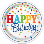 Rainbow Polka Dots Round 9" Dinner Plates, 8ct