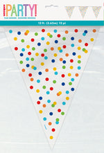 Rainbow Polka Dots Flag Banner, 12 Ft