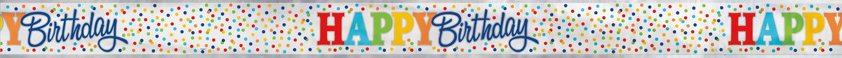 Foil Rainbow Polka Dots Banner, 12 ft