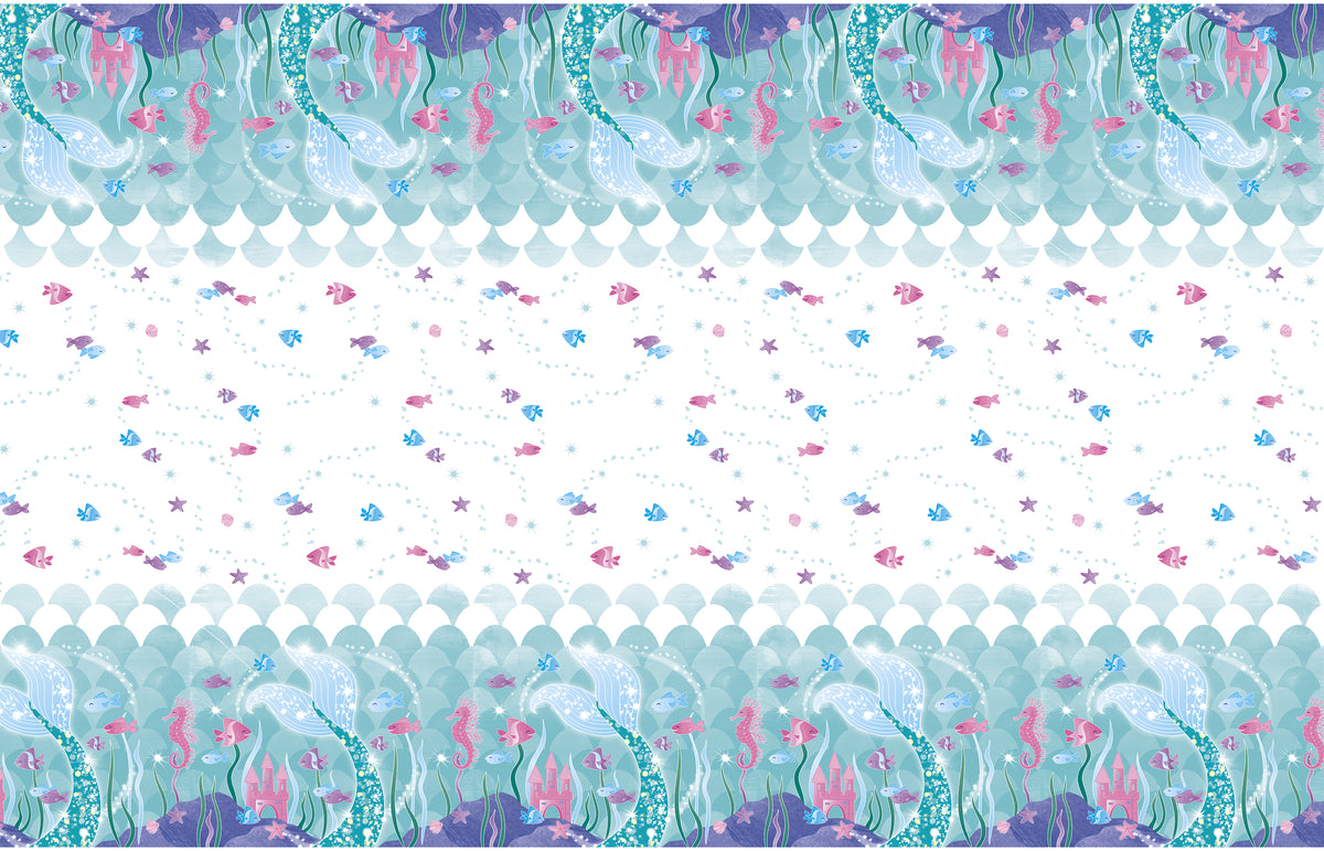 Mermaid Rectangular Plastic Table Cover, 54" x 84" - Image 2