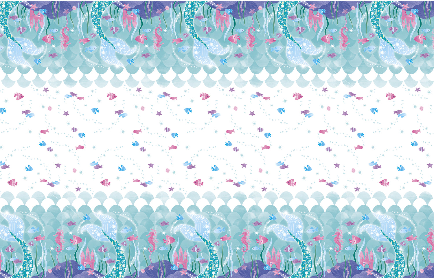 Mermaid Rectangular Plastic Table Cover, 54" x 84" - Image 2