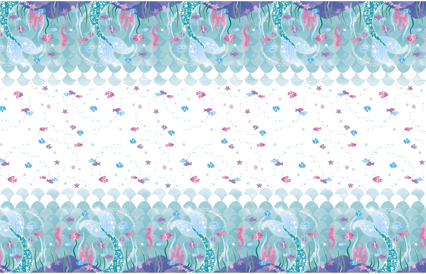 Mermaid Rectangular Plastic Table Cover, 54" x 84" - Image 2