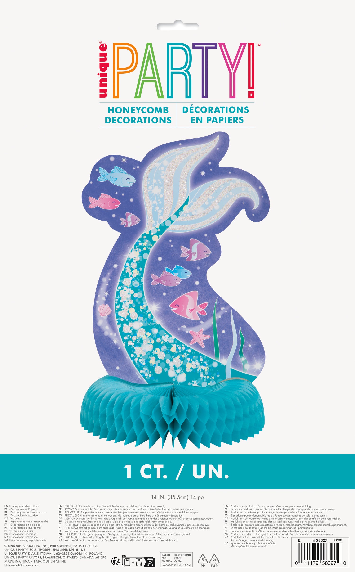 Mermaid Honeycomb Centerpiece, 14" - Image 2