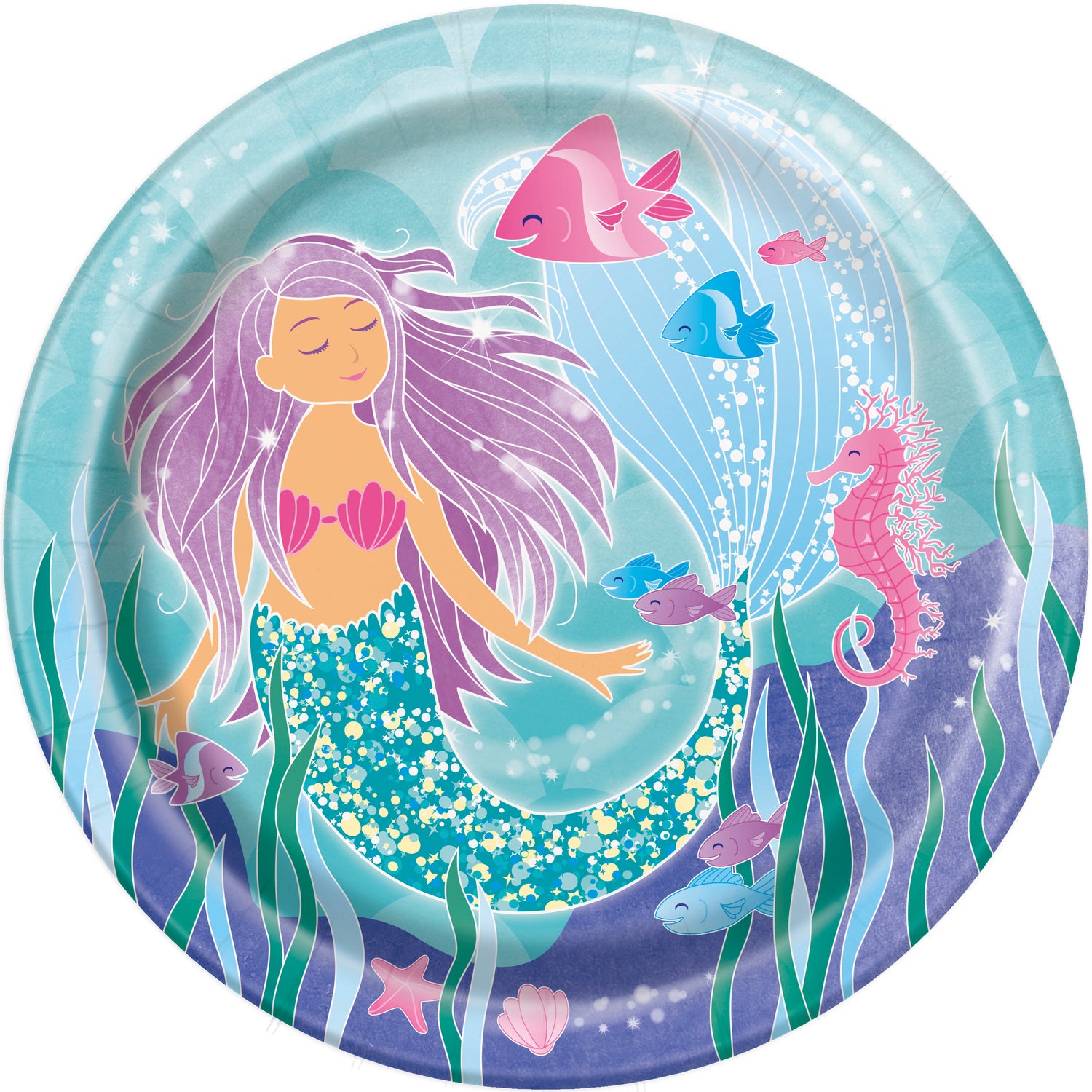 Mermaid Round 9" Dinner Plates, 8ct