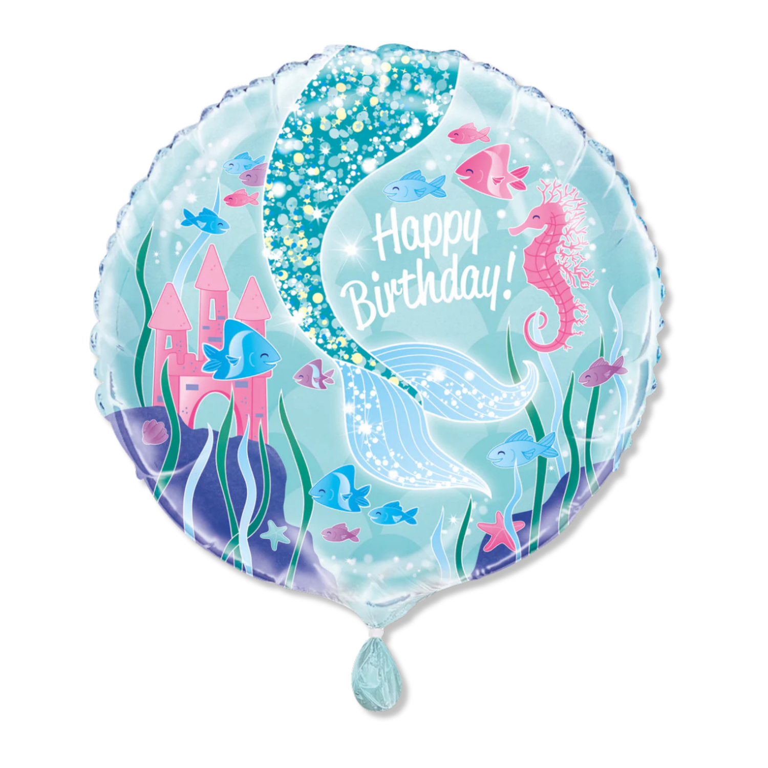Mermaid Round Foil Balloon 18", Packaged