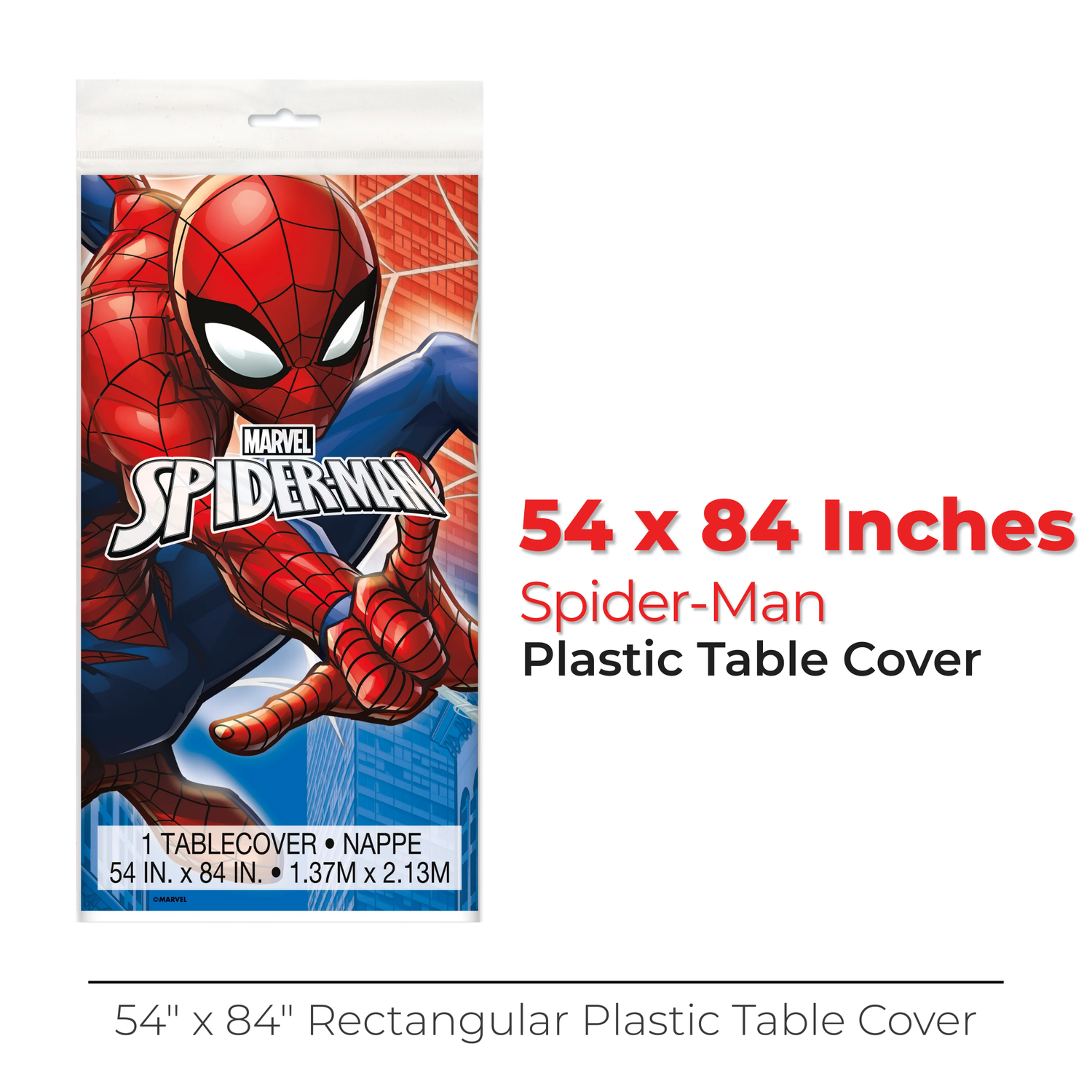 Spider-Man Rectangular Plastic Table Cover, 54" x 84"