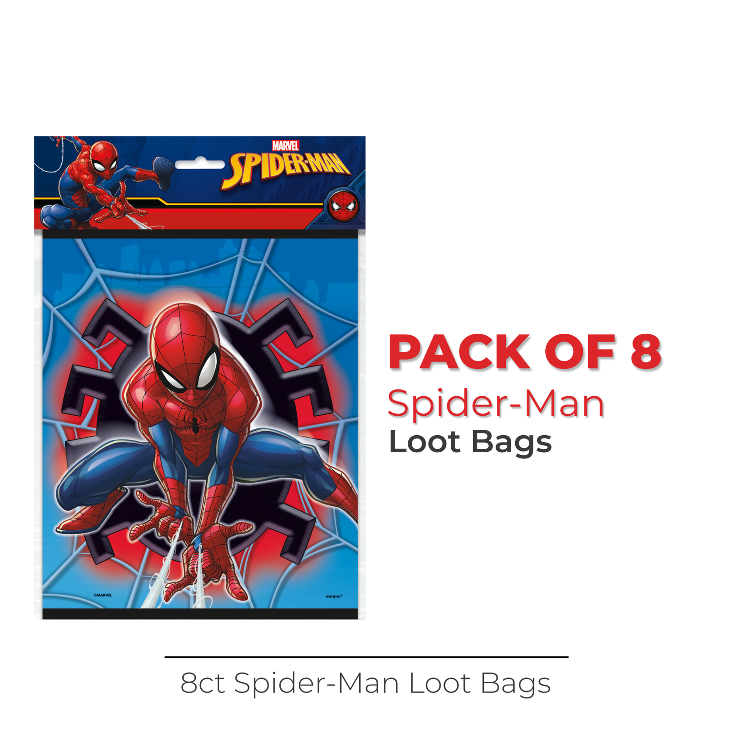 Spider-Man Loot Bags, 8ct