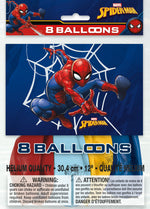 Spider-Man 12" Latex Balloons, 8ct
