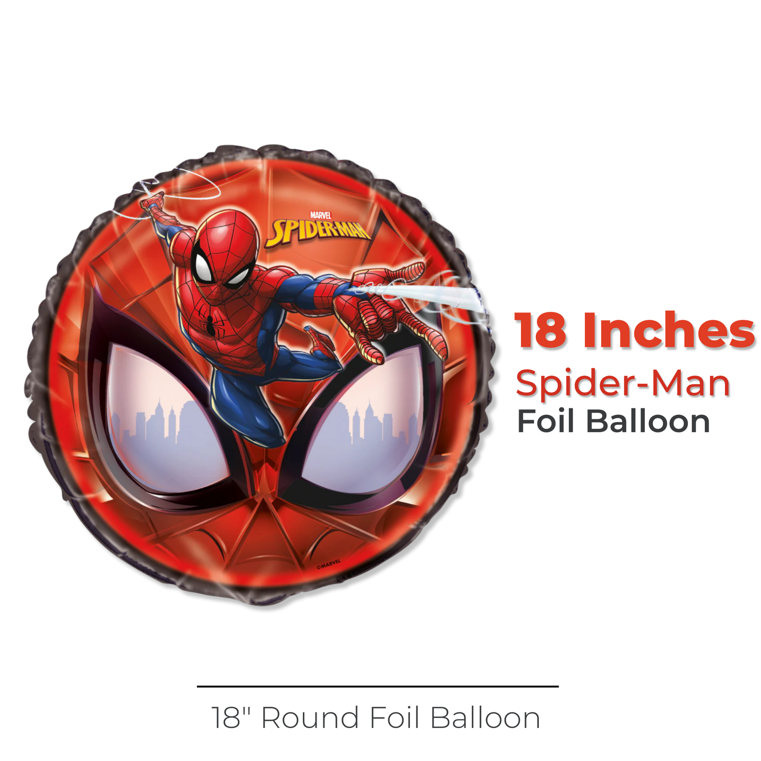 Spider-Man Round Foil Balloon 18", Bulk
