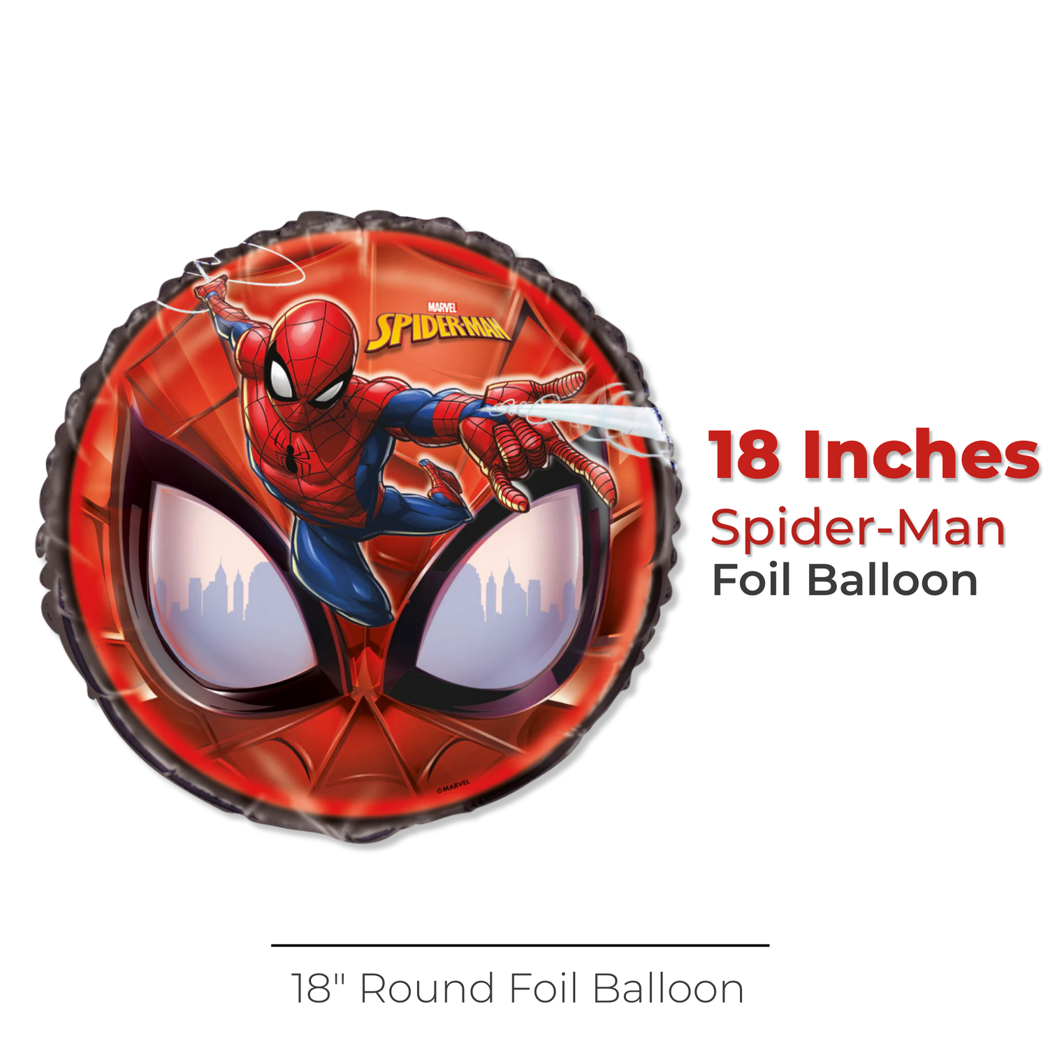 Spider-Man Round Foil Balloon 18", Packaged