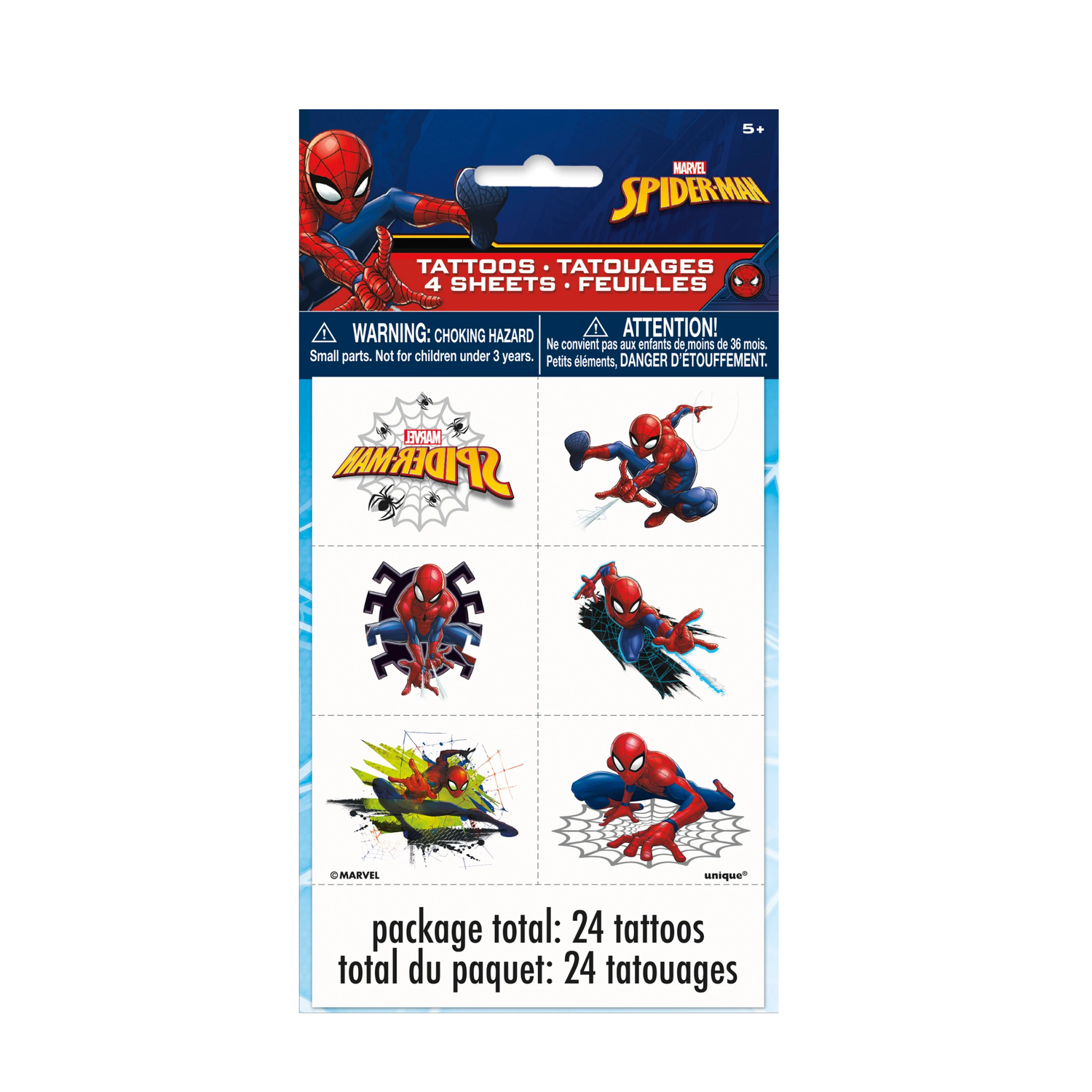 Spider-Man Tattoos, 24ct