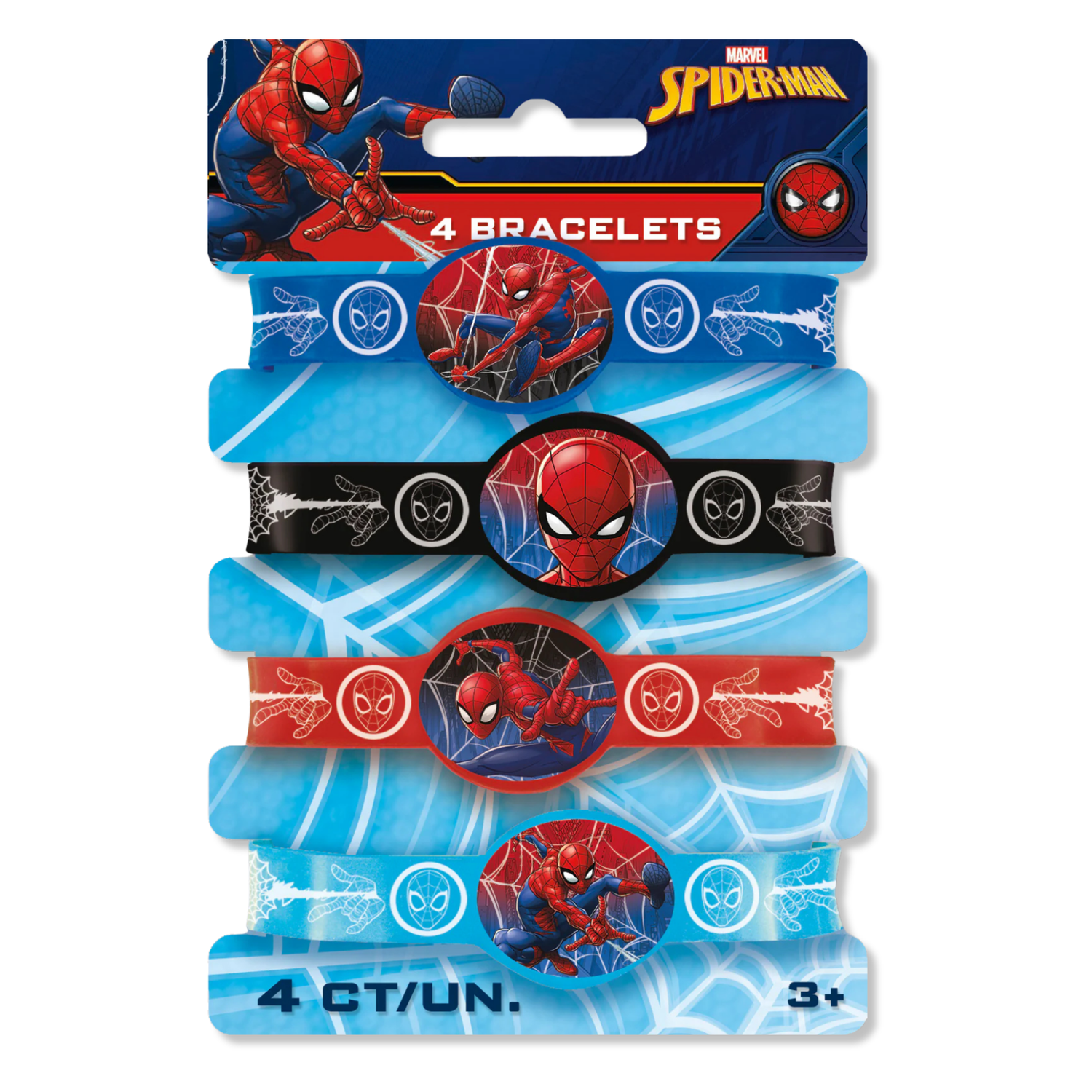 Spider-Man Stretchy Bracelets, 4ct