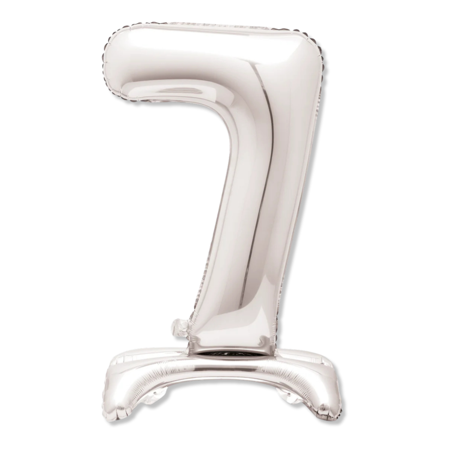 Silver Number 7 Shaped Standing Foil Balloon 30", Packaged