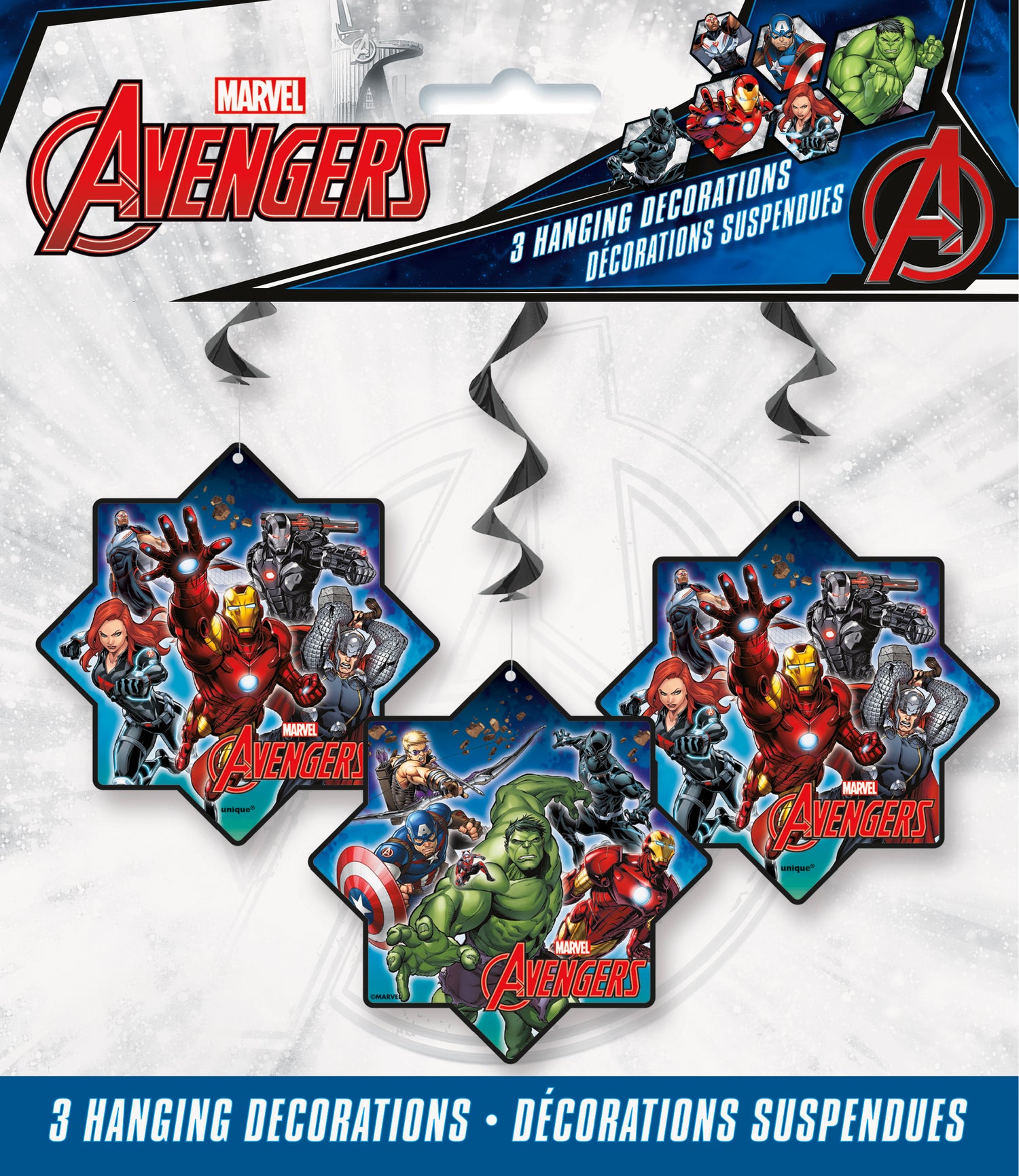 Avengers Hanging Swirl Decorations, 26", 3ct