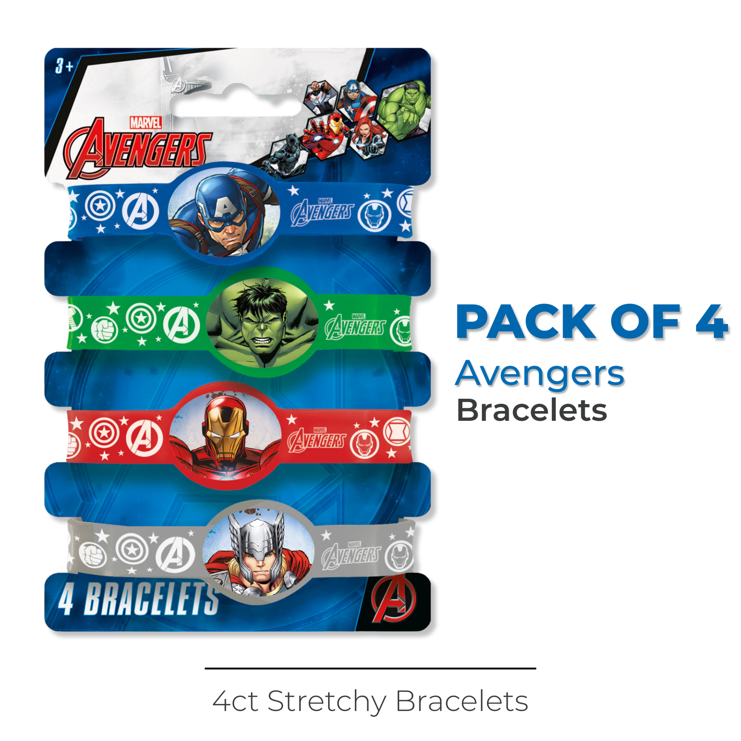 Avengers Stretchy Bracelets, 4ct