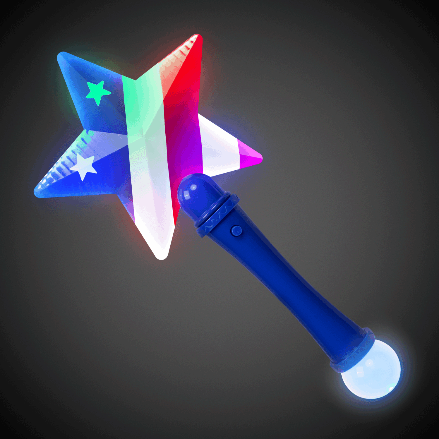 LED Flashing Star Prism Wand