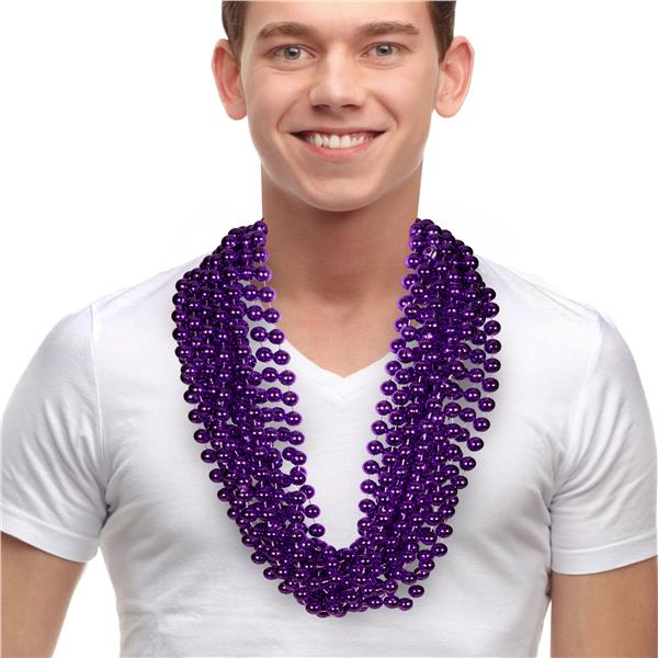 Purple 33" 12mm Bead Necklaces