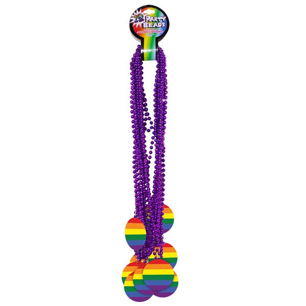 Rainbow Pride Medallion Bead Necklaces
