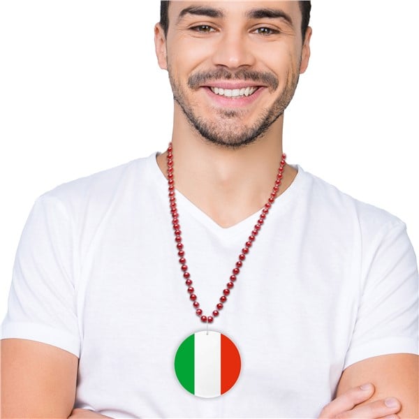 Italian Flag Plastic Medallion