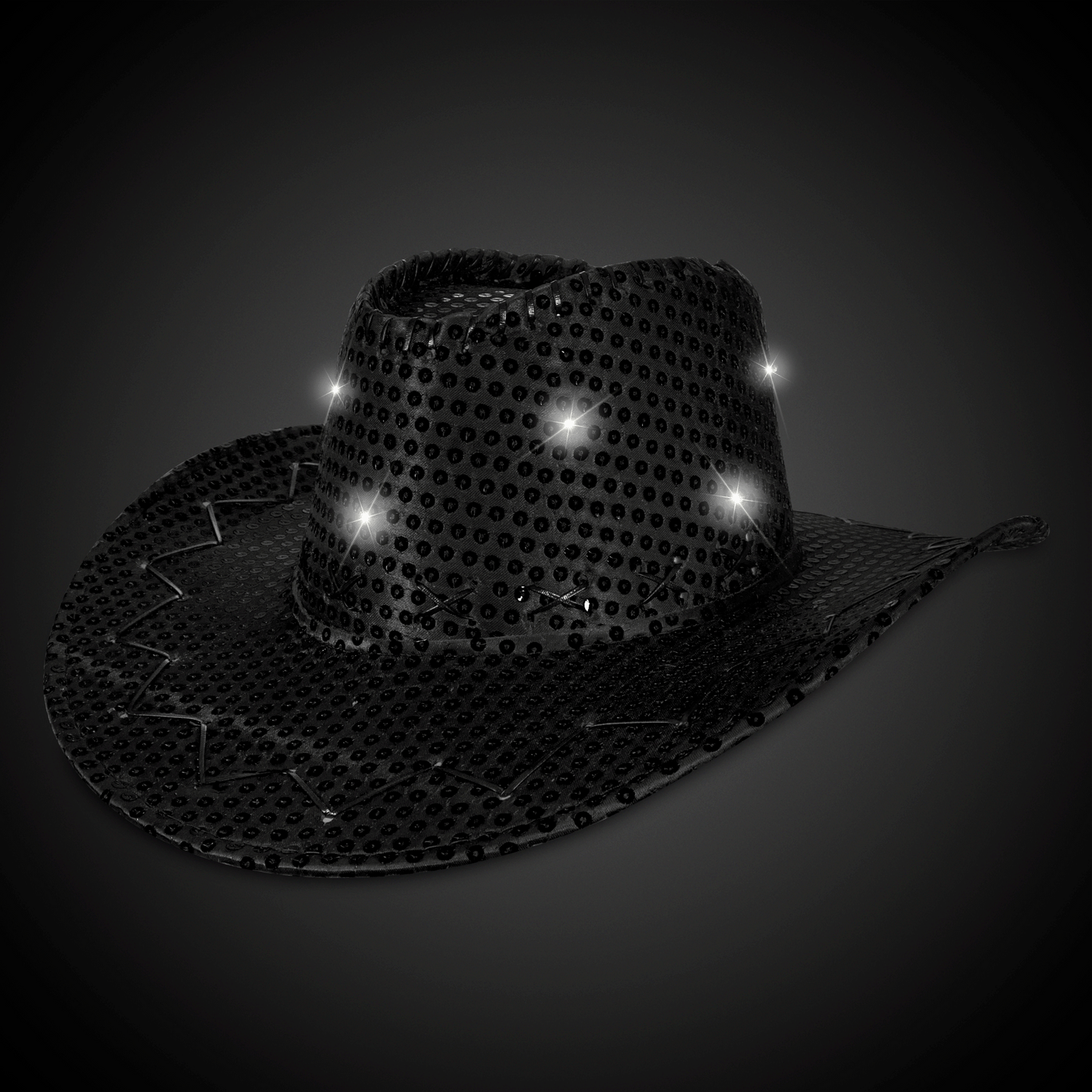 LED Black Sequin Cowboy Hat