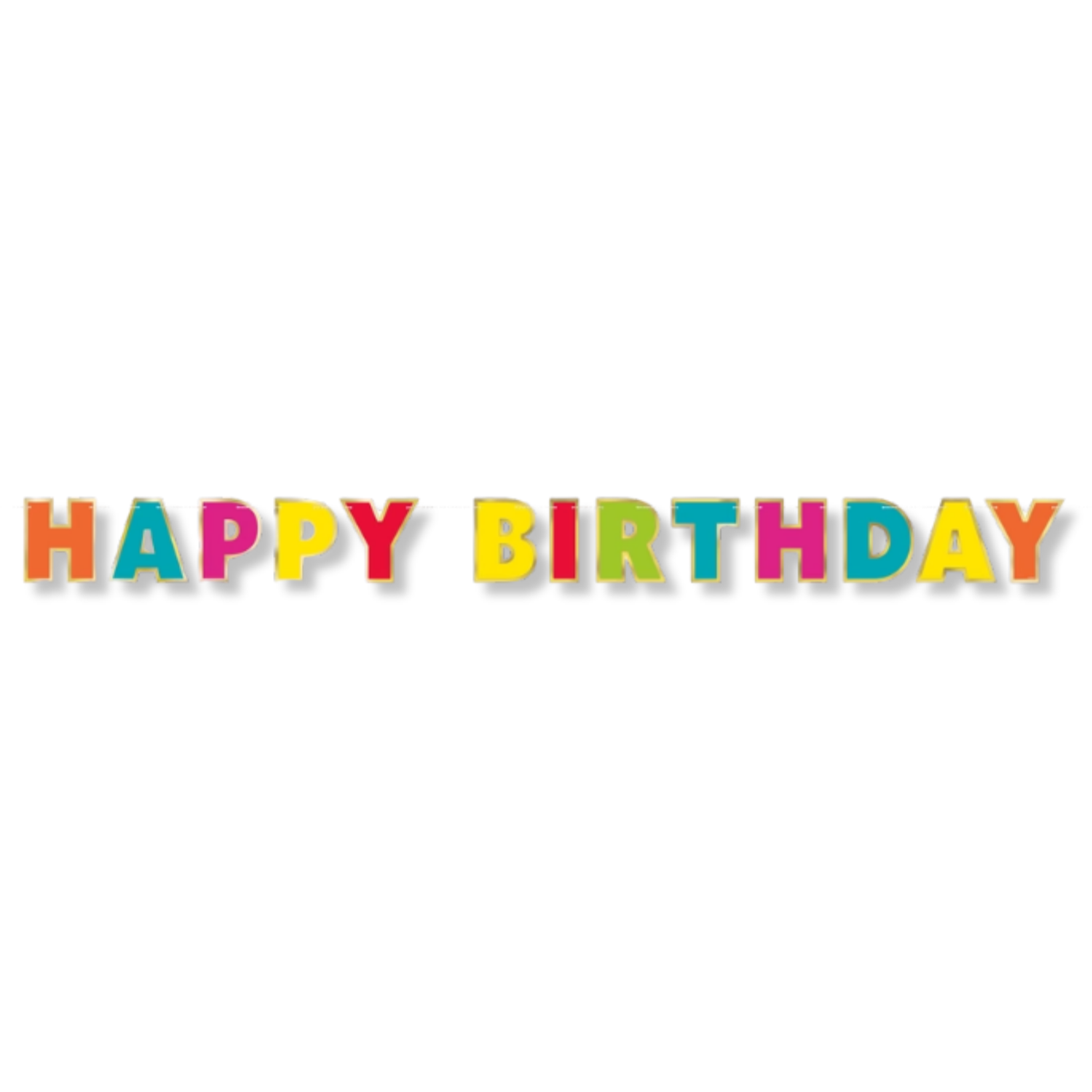 Gold Foil & Rainbow Happy Birthday Banner, 7.25 ft