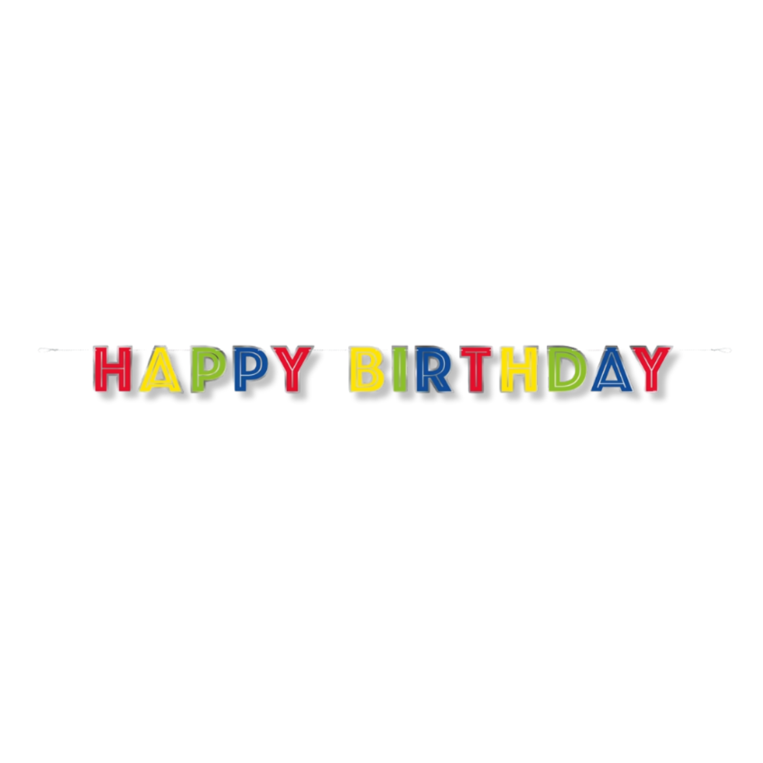 Silver Foil & Rainbow Happy Birthday Banner, 7.25 ft