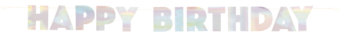 Iridescent Foil Happy Birthday Banner, 7.25 ft