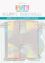 Iridescent Foil Happy Birthday Banner, 7.25 ft - Image 2