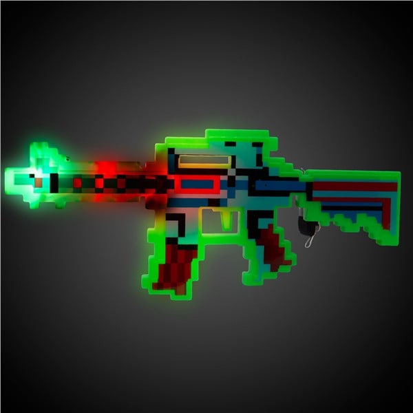 LED Green Pixel Machine Gun with Sound