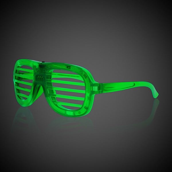 LED Green Slotted Glasses